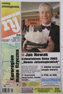 Jan Nowak Człowiekiem Roku 2003 „Nowin Jeleniogórskich”!