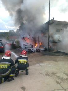 Pożar w hurtowni w Maciejowej