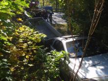 Wypadek koło Rybnicy, kia uderzyła w bmw