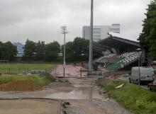 Tak dzisiaj wygląda stadion przy Złotniczej, który miał być gotowy do końca maja.