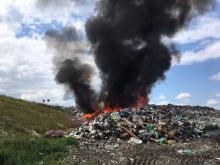 Pożar na składowisku odpadów w Kostrzycy