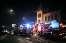 Płonął budynek dworca PKP w Sobieszowie